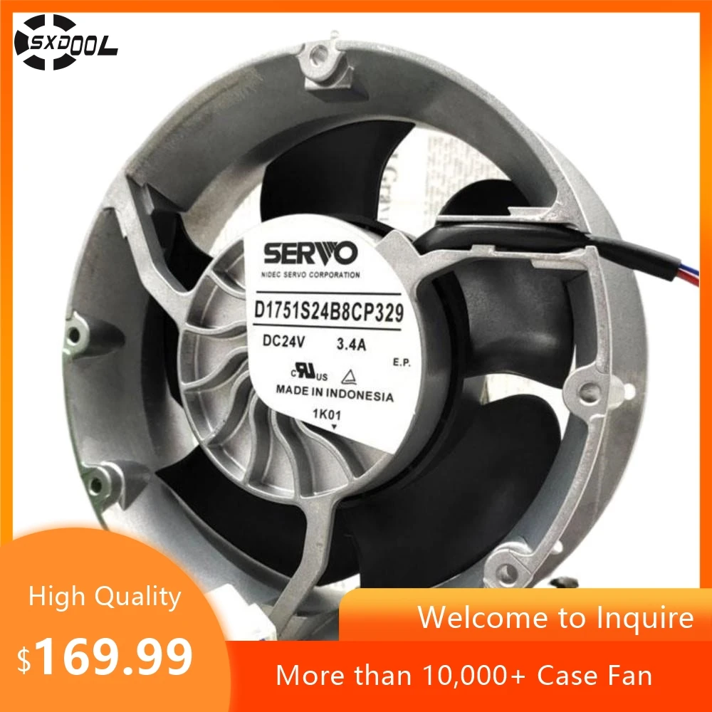 172mm Fan for Servo D1751S24B8CP329 172mm 24V 4-Wire Inverter Cooling Fan, Full Round Aluminum Frame, High Efficiency
172mm Fan for Servo D1751S24B8CP329 172mm 24V 4-Wire Inverter Cooling Fan, Full Round Aluminum Frame, High Efficiency