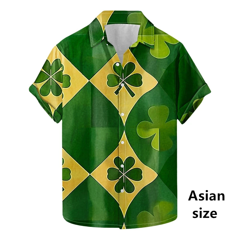 2025 New Men's St. Patricks Day Shirts 3d Print Green Clover Lucky Shirts Short Sleeve Button Down Lapel Casual Men Women Blouse
2025 New Men's St. Patricks Day Shirts 3d Print Green Clover Lucky Shirts Short Sleeve Button Down Lapel Casual Men Women Blouse