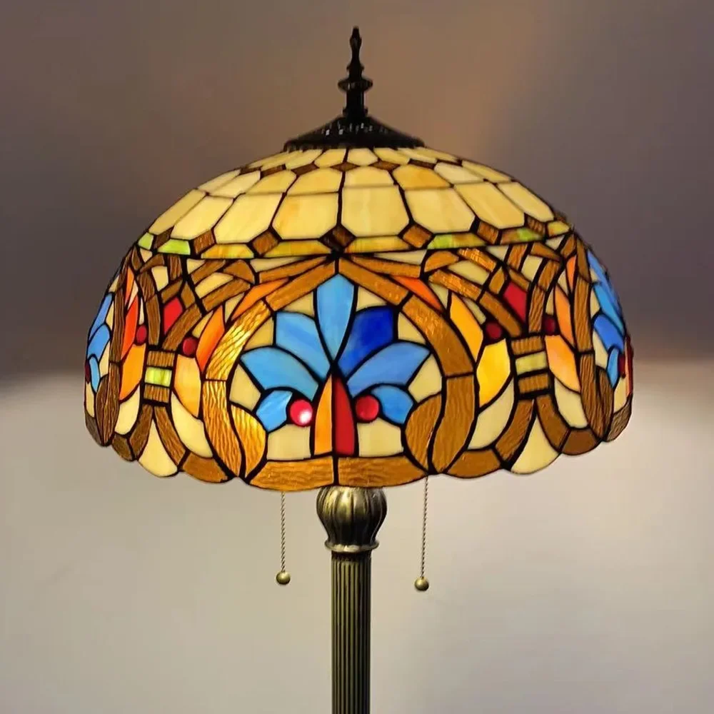 16inch 40cm Vintage Handmade Tiffany Stained Glass Baroque Flower Shade Floor Lamp with Double Pull Chain Art Decor Stand Light
16inch 40cm Vintage Handmade Tiffany Stained Glass Baroque Flower Shade Floor Lamp with Double Pull Chain Art Decor Stand Light