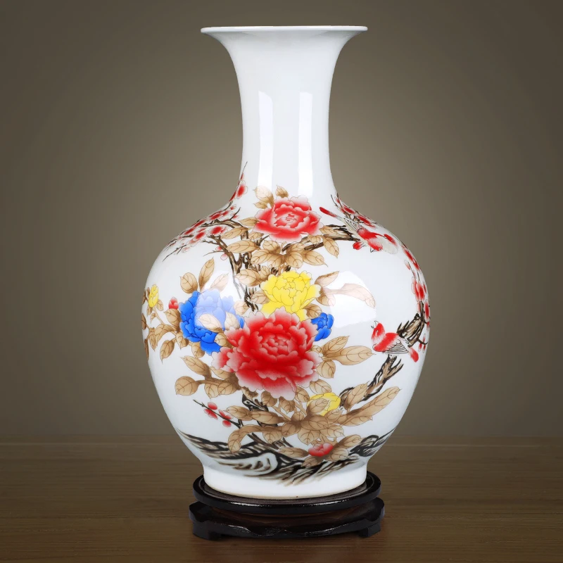White Chinese Famille Rose Vase Ceramic Vase Table Flower Vase Pot Pastel Flowers and Birds Modern Chinese Home Decoration
White Chinese Famille Rose Vase Ceramic Vase Table Flower Vase Pot Pastel Flowers and Birds Modern Chinese Home Decoration