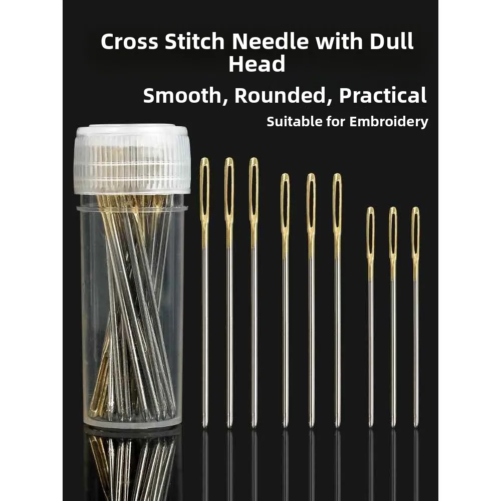 Hand Embroidery Needles Set Cross Stitch round Tip Large Medium Small Gold Tail Needle for Home Fabric Sewing DIY Tools
Hand Embroidery Needles Set Cross Stitch round Tip Large Medium Small Gold Tail Needle for Home Fabric Sewing DIY Tools