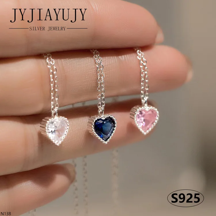 JYJIAYUJY 100% Sterling Silver S925 Necklace Pink Blue White Heart Shape Fashion Hypoallergenic Daily Fine Jewelry Gift N138
JYJIAYUJY 100% Sterling Silver S925 Necklace Pink Blue White Heart Shape Fashion Hypoallergenic Daily Fine Jewelry Gift N138