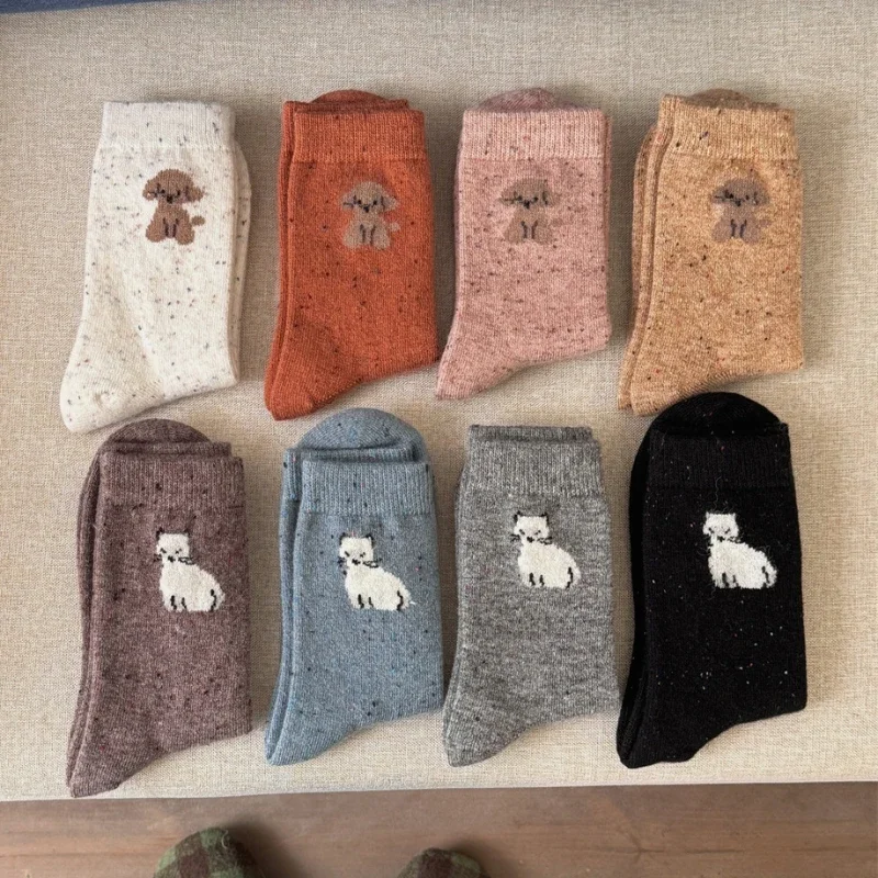 Cute Socks Women Autumn and Winter Wool Cashmere Thermal Middle Tube Socks Cartoon Dog Print Japanese Kawaii Socks New Year Gift
Cute Socks Women Autumn and Winter Wool Cashmere Thermal Middle Tube Socks Cartoon Dog Print Japanese Kawaii Socks New Year Gift