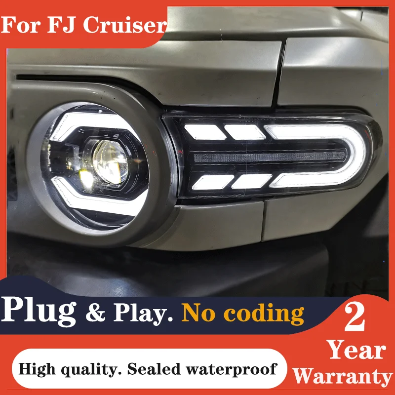 Head Lamp fo Toyota FJ Cruiser LED Headlight 2007-2020 Headlights FJ Cruiser DRL Turn Signal High Beam Angel Eye Projector
Head Lamp fo Toyota FJ Cruiser LED Headlight 2007-2020 Headlights FJ Cruiser DRL Turn Signal High Beam Angel Eye Projector