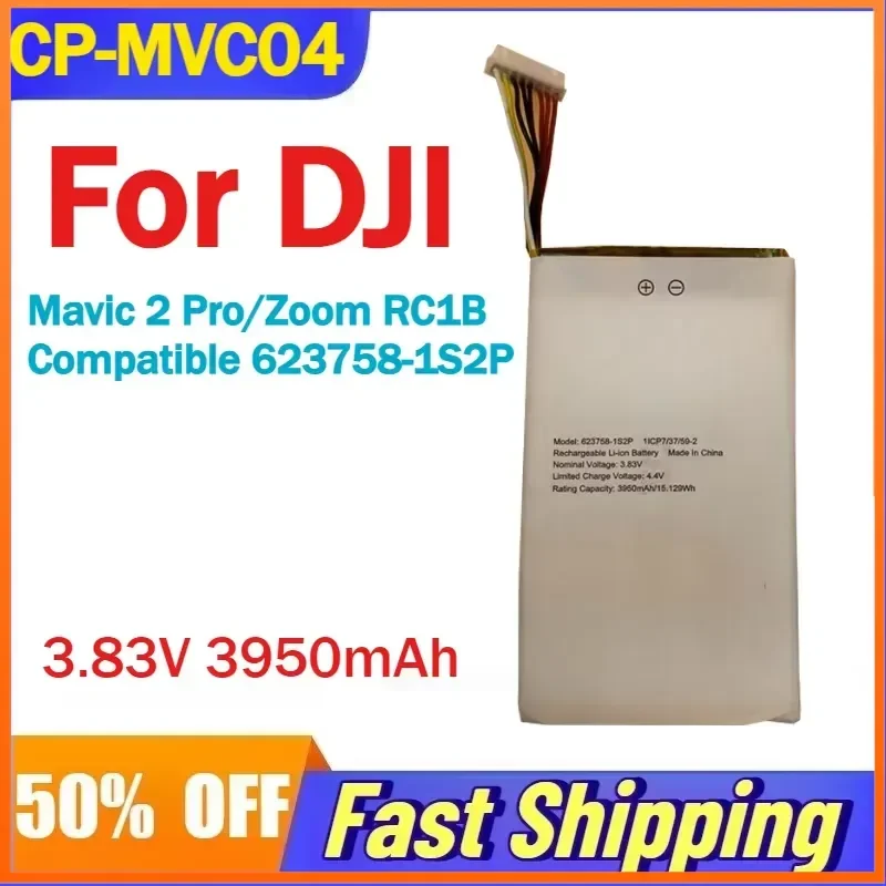 3.83V 3950mAh CP-MVC04 Li-Polymer Battery for DJI Mavic 2 Pro/Zoom RC1B Remote Control Compatible 623758-1S2P Batteries
3.83V 3950mAh CP-MVC04 Li-Polymer Battery for DJI Mavic 2 Pro/Zoom RC1B Remote Control Compatible 623758-1S2P Batteries