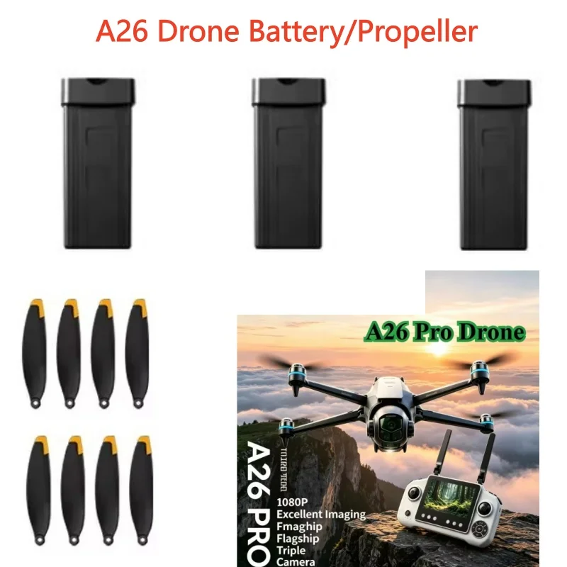 A26 PRO Drone Battery 3.7V 2650MAH Battery Propeller A26PRO RC Drone Original Accessories A26 PRO RC Dron Battery Blades
A26 PRO Drone Battery 3.7V 2650MAH Battery Propeller A26PRO RC Drone Original Accessories A26 PRO RC Dron Battery Blades