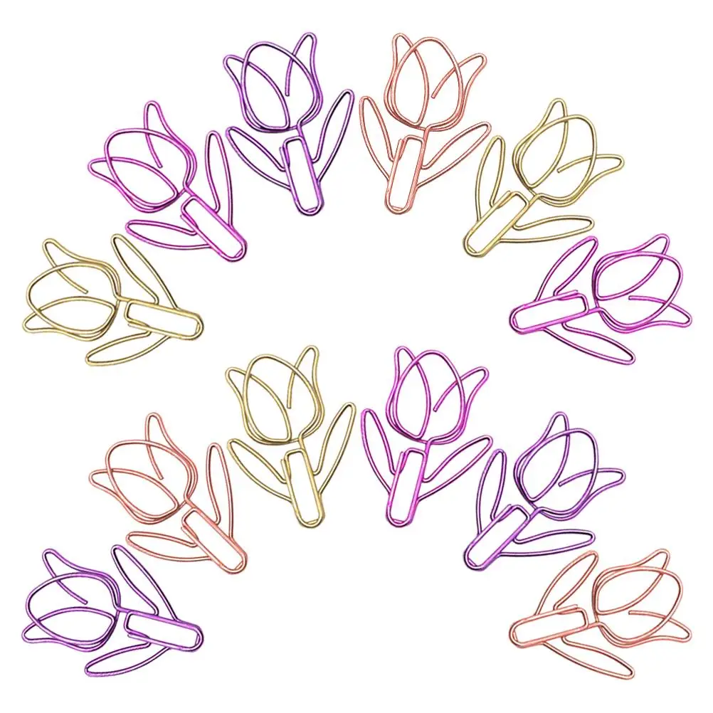 40 Pcs Metal Tulip Paper Clips Cute Stationery Scrapbook Note Holders Bright Flower Bookmarks Office Supplies
40 Pcs Metal Tulip Paper Clips Cute Stationery Scrapbook Note Holders Bright Flower Bookmarks Office Supplies
