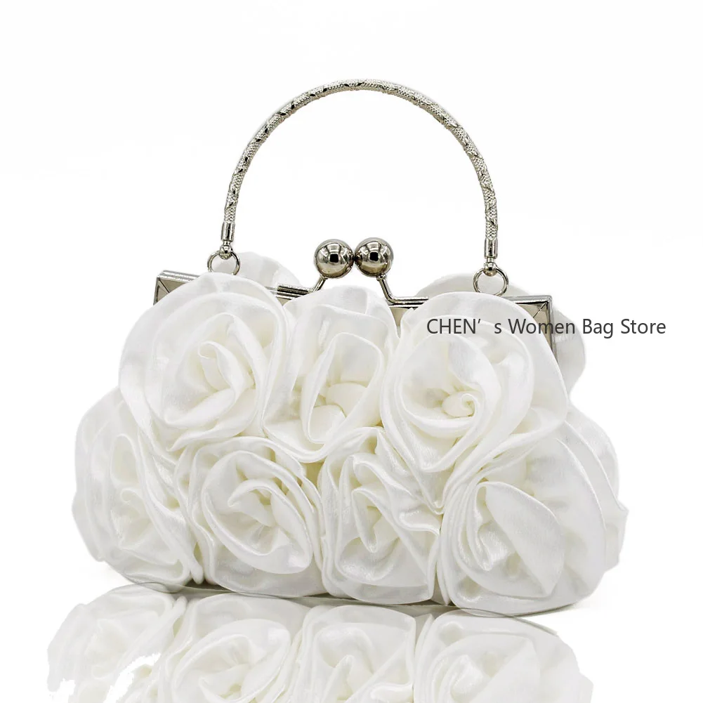 Women Clutches Rose Flower Solid Color Handbag Casual Party Wedding Evening Bag Luxury Bridal Purse Silver Minaudiere Bag
Women Clutches Rose Flower Solid Color Handbag Casual Party Wedding Evening Bag Luxury Bridal Purse Silver Minaudiere Bag