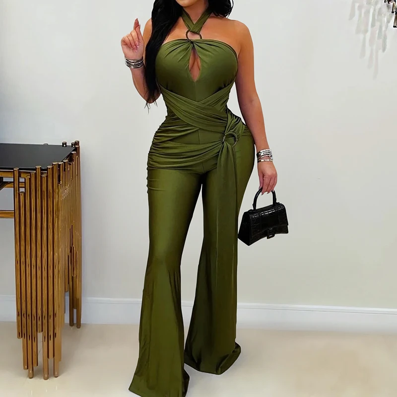 Casual Wide Leg Pant Women Romper Sexy Halter Neck Off Shoulder One Piece Playsuit Elegant Sleeveless Hight Waist Long Jumpsuit
Casual Wide Leg Pant Women Romper Sexy Halter Neck Off Shoulder One Piece Playsuit Elegant Sleeveless Hight Waist Long Jumpsuit