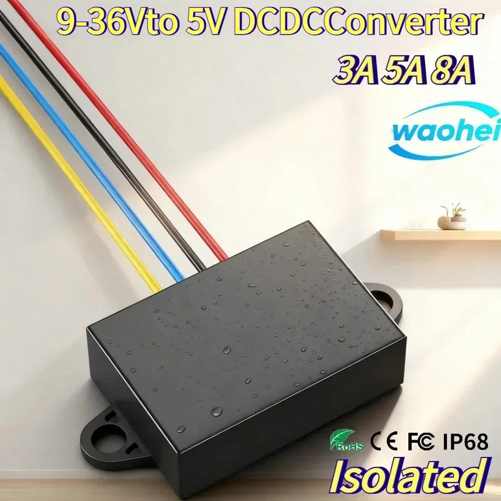 Isolated 9-36V to 5V 3A 5A 8A DC DC Step Down Converter Regulator Stabilizer Buck Module Power Supply Automotive Regulator UL CE
Isolated 9-36V to 5V 3A 5A 8A DC DC Step Down Converter Regulator Stabilizer Buck Module Power Supply Automotive Regulator UL CE