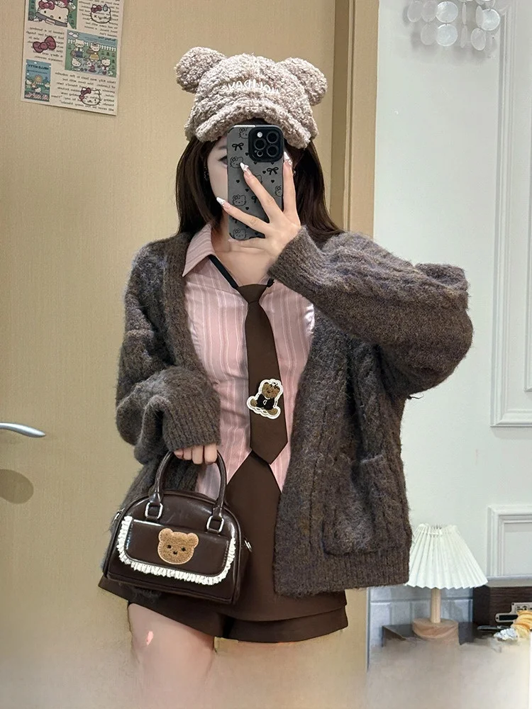 Ленивый вязаный свитер Caramel Mocha, женский осенне-зимний длинный свек, винтажный комплект Sle Faion, футболки, повседневный комплект для свиданий
Ленивый вязаный свитер Caramel Mocha, женский осенне-зимний длинный свек, винтажный комплект Sle Faion, футболки, повседневный комплект для свиданий