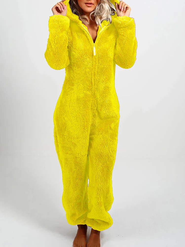 Homewear Sleepwear Female Soft Long Jumpsuits Patchwork Zipper Hooded Women Casual Rompers New Solid Loose Mid Waist Warm Pants
Homewear Sleepwear Female Soft Long Jumpsuits Patchwork Zipper Hooded Women Casual Rompers New Solid Loose Mid Waist Warm Pants