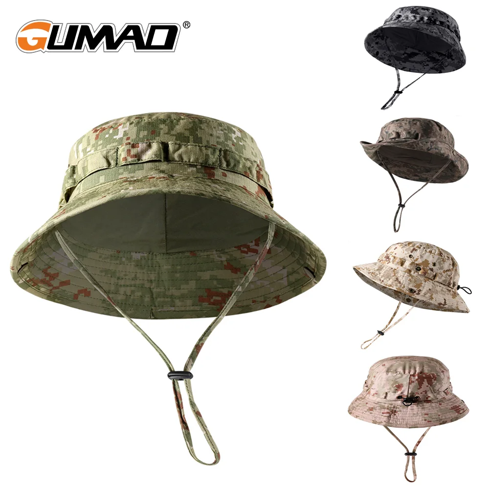 Camouflage Bucket Hats Foldable Tactical Panama Hats Outdoor Hunting Fishing Caps Hiking Hat Summer Anti-UV Fisherman Sun Caps
Camouflage Bucket Hats Foldable Tactical Panama Hats Outdoor Hunting Fishing Caps Hiking Hat Summer Anti-UV Fisherman Sun Caps