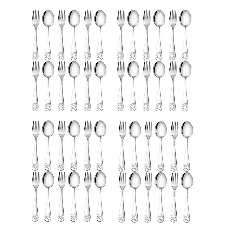 ABVT-48 Pieces Kids Silverware Stainless Steel Children's Safe Flatware Little Bear Child Spoon And Fork Set Toddler Utensils
ABVT-48 Pieces Kids Silverware Stainless Steel Children's Safe Flatware Little Bear Child Spoon And Fork Set Toddler Utensils