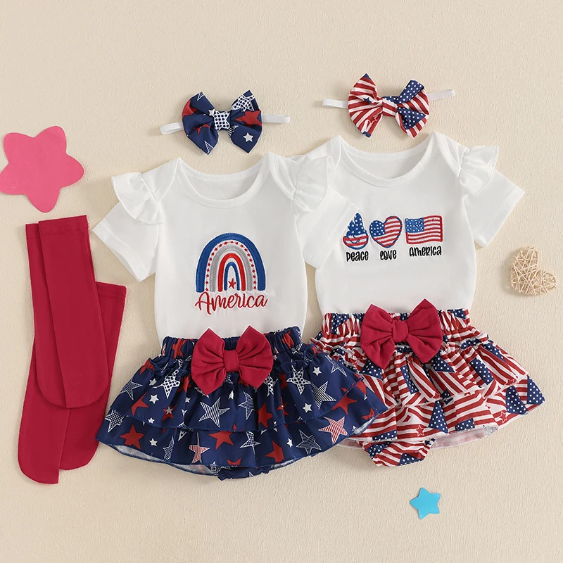 2025-02-10 Lioraitiin Baby Girls 4th of July Outfits Short Sleeve Romper + Skirt Shorts + Headband + Socks Set Infant Clothes
2025-02-10 Lioraitiin Baby Girls 4th of July Outfits Short Sleeve Romper + Skirt Shorts + Headband + Socks Set Infant Clothes