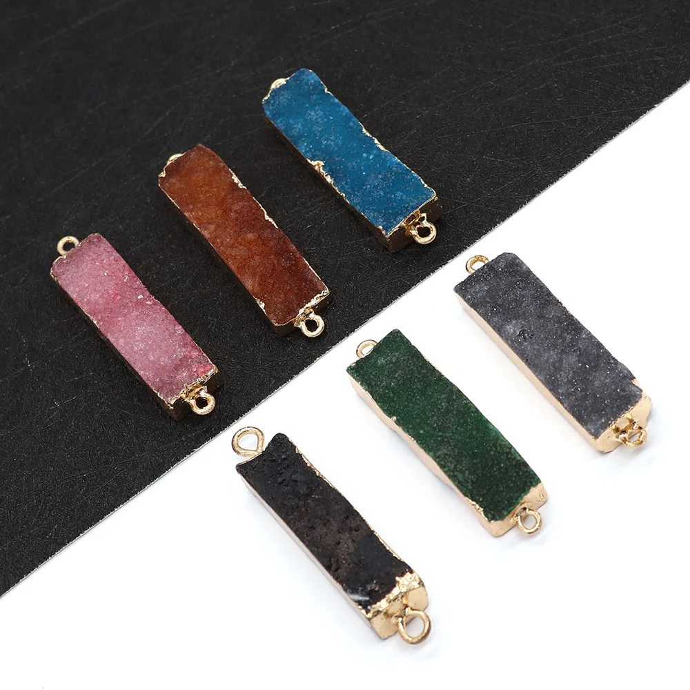 Natural Stone Crystal Rectangular Pendant 8-45mm Double Hole Jewelry Connector for Making DIY Necklace Earrings Fine Accessories
Natural Stone Crystal Rectangular Pendant 8-45mm Double Hole Jewelry Connector for Making DIY Necklace Earrings Fine Accessories