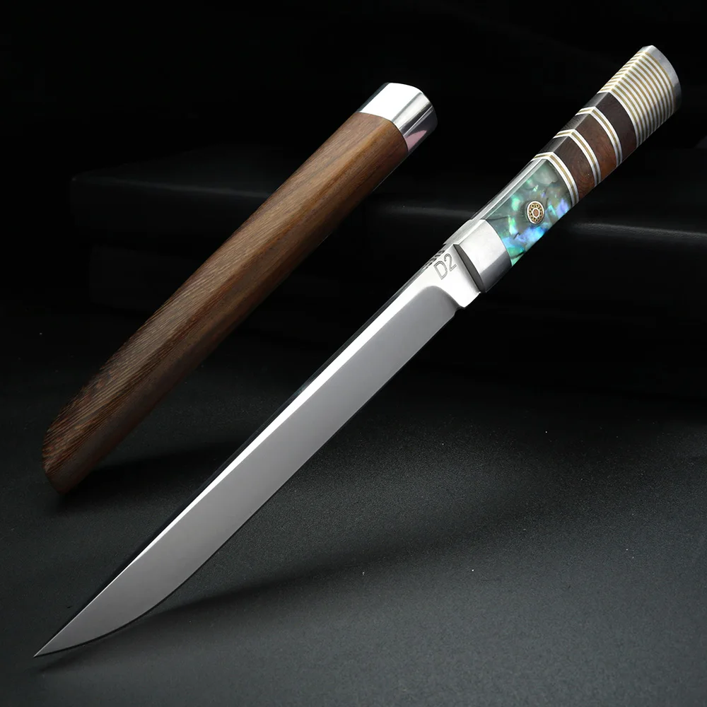 Family D2 Steel High Hardness Fruit Knife, Colorful Shell Wood Handle Peeling Knife, Meat Chop Knife, Perfect Gift
Family D2 Steel High Hardness Fruit Knife, Colorful Shell Wood Handle Peeling Knife, Meat Chop Knife, Perfect Gift