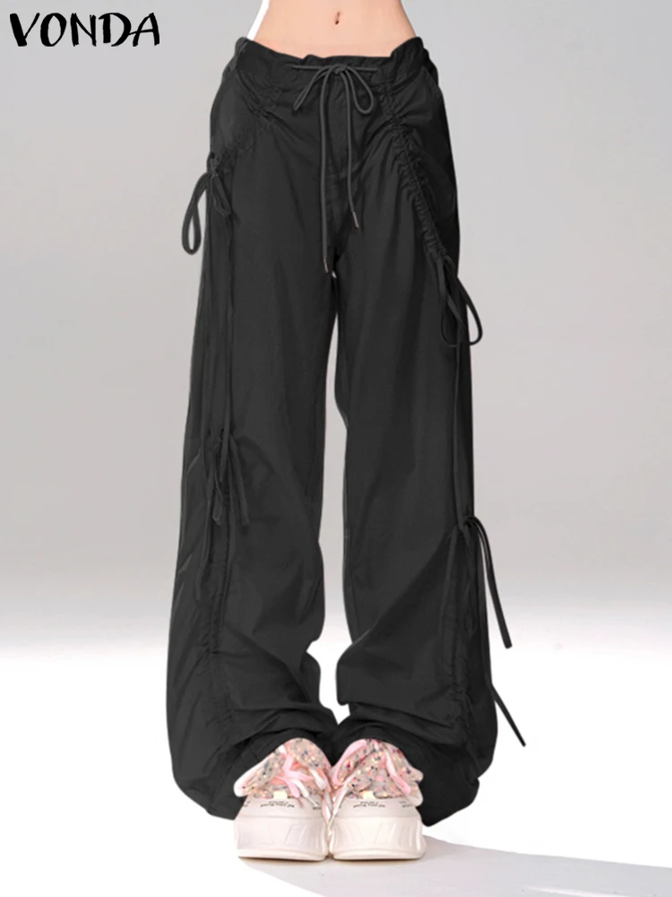 VONDA Women Wide Leg Pants 2025 Spring Solid Color Trousers Casual Loose Lace-up Drawstring Bottoms Femme Oversized
VONDA Women Wide Leg Pants 2025 Spring Solid Color Trousers Casual Loose Lace-up Drawstring Bottoms Femme Oversized
