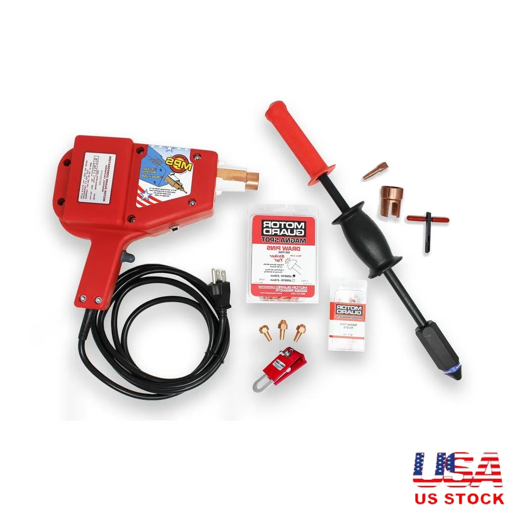 Комплект Studwelder Magna-Spot JO1550 Deluxe с зажимом Magna, Т-образный съемник, электроды, штифты, заклепки, чехол для шнура питания
Комплект Studwelder Magna-Spot JO1550 Deluxe с зажимом Magna, Т-образный съемник, электроды, штифты, заклепки, чехол для шнура питания