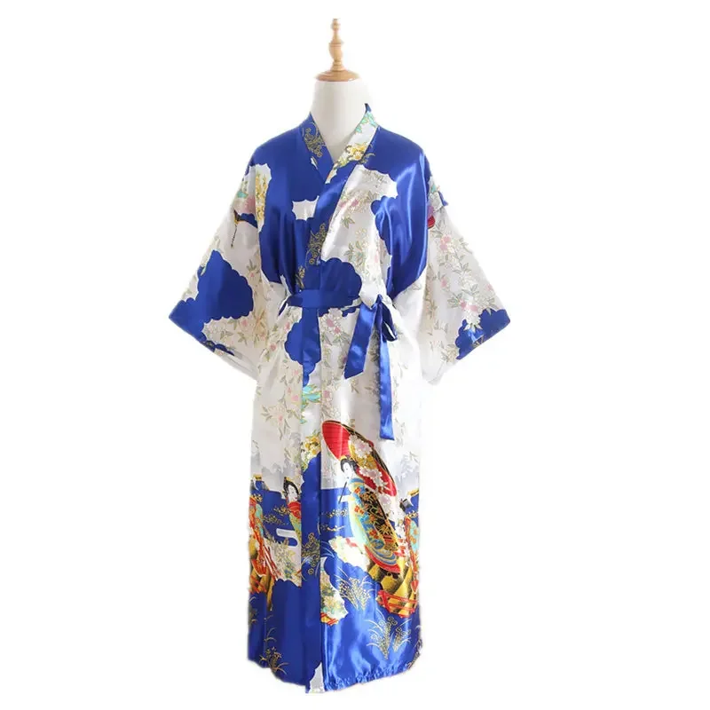 2025 Japanese Kimono Style Cardigan Satin Bathrobe Long Pajamas Night Robe Yukata For Women Japanese Clothes Peacock Print
2025 Japanese Kimono Style Cardigan Satin Bathrobe Long Pajamas Night Robe Yukata For Women Japanese Clothes Peacock Print