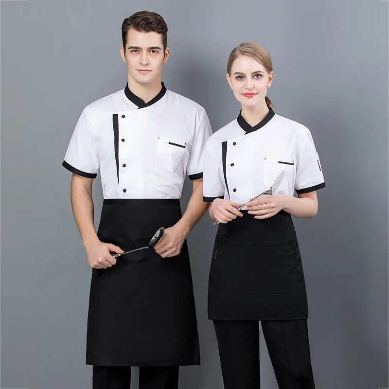 Men's short-sleeved summer for chefs short-sleeved breathable clothes for the back kitchen of restaurants bakeries and canteens
Men's short-sleeved summer for chefs short-sleeved breathable clothes for the back kitchen of restaurants bakeries and canteens