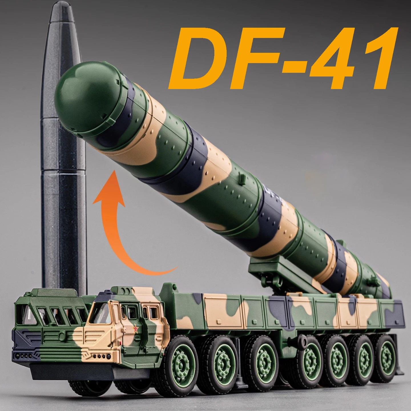 1:50 DF-41 DF-5B Модель ракетного автомобиля, игрушечный звуковой свет JL-2, военная машина, модели выброса одним щелчком мыши, коллекция подарков для детей
1:50 DF-41 DF-5B Модель ракетного автомобиля, игрушечный звуковой свет JL-2, военная машина, модели выброса одним щелчком мыши, коллекция подарков для детей