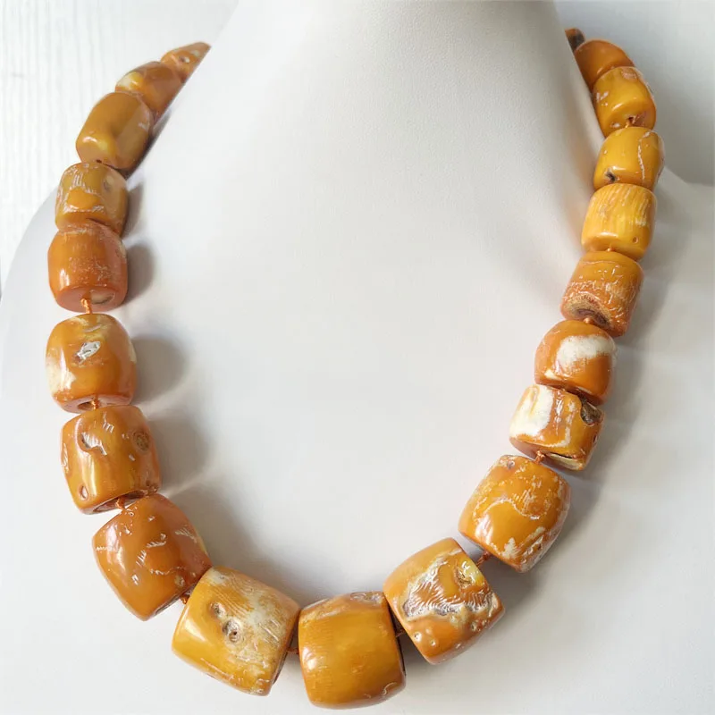 20*25mm Freeform Column Orange Yellow Natural Old Coral Beads Huge Big Women Jewelry Necklace about 50cm Length Luxury Choker
20*25mm Freeform Column Orange Yellow Natural Old Coral Beads Huge Big Women Jewelry Necklace about 50cm Length Luxury Choker