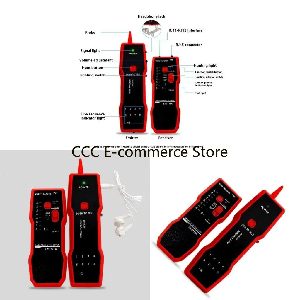 Networking Cable Tester Ethernet Wire Tracer for PoE Tester Detect Voltages Measure Fault Gigabit POE Wire Trackers Replace R58A
Networking Cable Tester Ethernet Wire Tracer for PoE Tester Detect Voltages Measure Fault Gigabit POE Wire Trackers Replace R58A