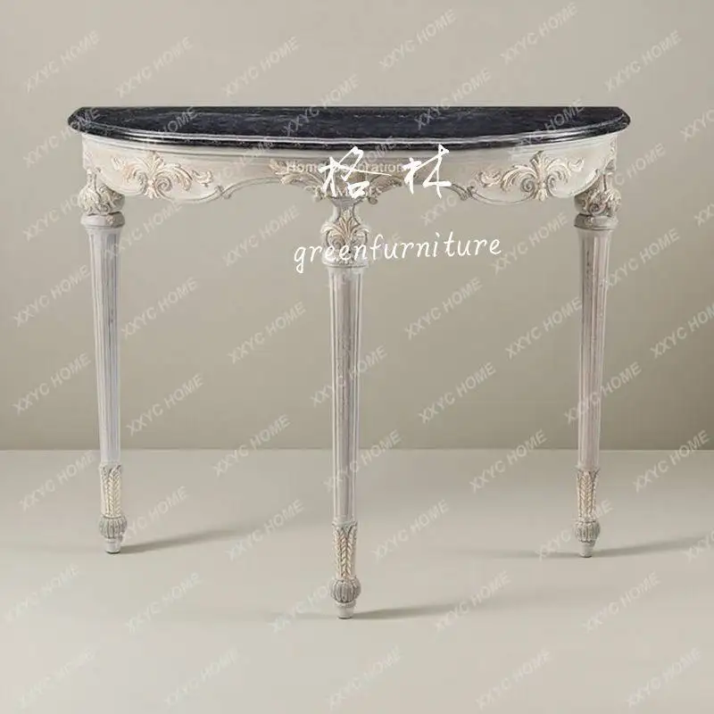 L retro solid wood carved entrance table/ country living room aisle entrance table/ semi-round wall table
L retro solid wood carved entrance table/ country living room aisle entrance table/ semi-round wall table