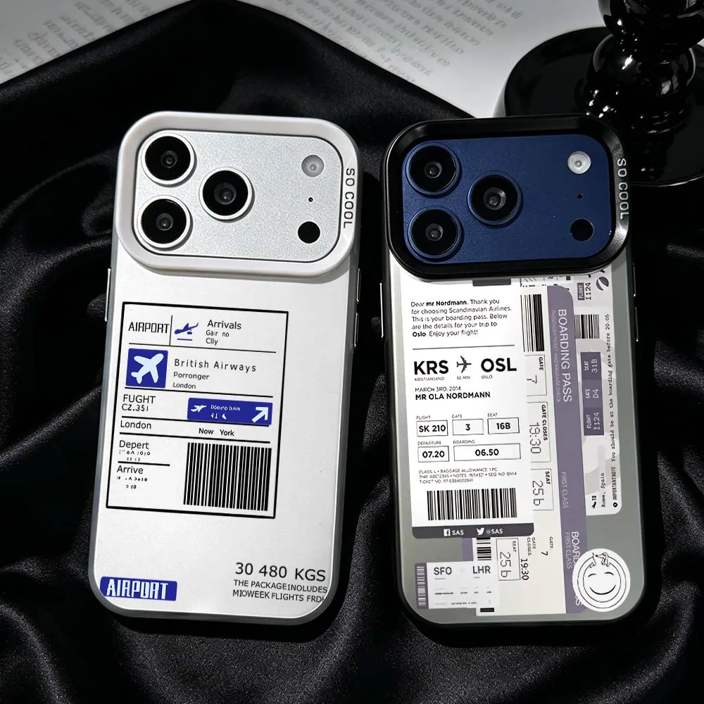 Boarding Pass Ticket Phone Case For iPhone 17 Air 16 15 14 13 12 Mini 11 Pro Max Plus Shockproof Plating Matte Cover
Boarding Pass Ticket Phone Case For iPhone 17 Air 16 15 14 13 12 Mini 11 Pro Max Plus Shockproof Plating Matte Cover