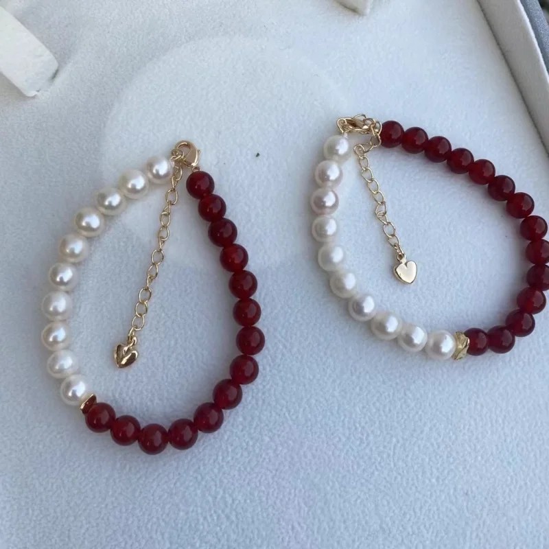 Red Agate Freshwater Pearl Bracelet 6-7Mm Nearly Round Default Wrist Size 16Cm 5Cm Tail Chain
Red Agate Freshwater Pearl Bracelet 6-7Mm Nearly Round Default Wrist Size 16Cm 5Cm Tail Chain