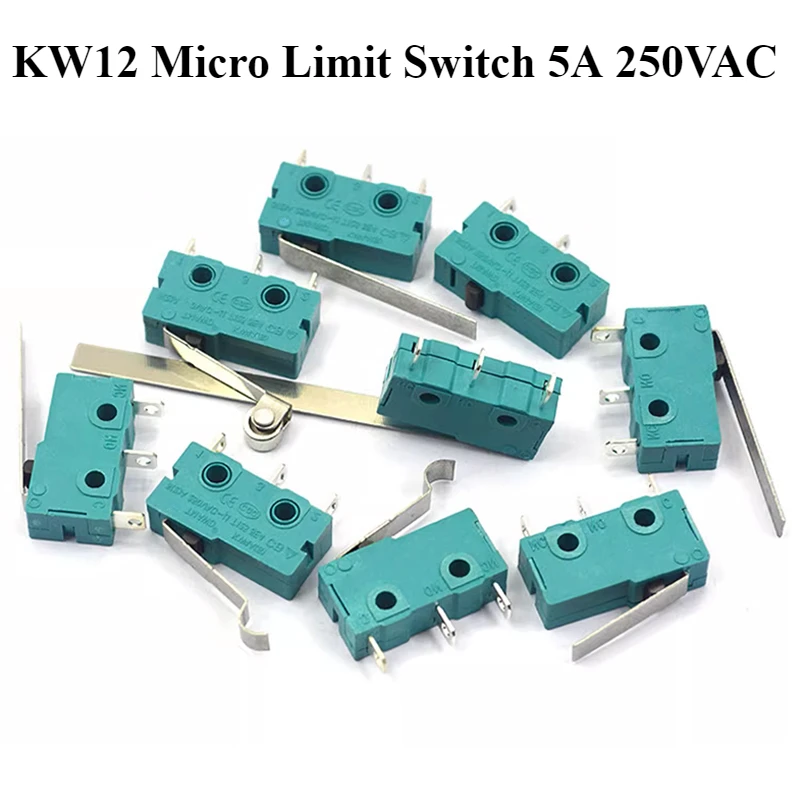 Micro Limit Switch 2/3Pins NO+NC SPDT Silver Contact 5A 250VAC KW12 Mini Micro Switch 16/25/28/53mm Long Arc Roller Lever Switch
Micro Limit Switch 2/3Pins NO+NC SPDT Silver Contact 5A 250VAC KW12 Mini Micro Switch 16/25/28/53mm Long Arc Roller Lever Switch