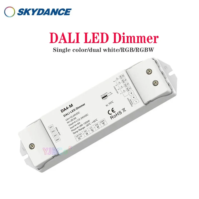 DALI LED Dimmer 5A* 4 Channel PWM Dimming Controller for Single Color Dual White RGB RGBW Led Strip Light
DALI LED Dimmer 5A* 4 Channel PWM Dimming Controller for Single Color Dual White RGB RGBW Led Strip Light