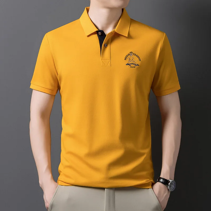 Summer Men's Short Sleeved Embroidered Lapel T-shirt Lightweight Streetwear Fashionable Breathable Retro Business Casual Top
Summer Men's Short Sleeved Embroidered Lapel T-shirt Lightweight Streetwear Fashionable Breathable Retro Business Casual Top