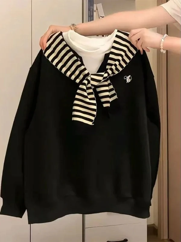 Корейский свободный свитшот в полоску с эффектом двухслойности, женский осенний уникальный драпированный топ, повседневный, удобный, хлопковый...
Корейский свободный свитшот в полоску с эффектом двухслойности, женский осенний уникальный драпированный топ, повседневный, удобный, хлопковый...