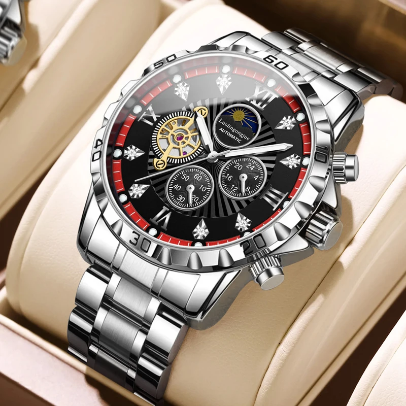 European and American Style, High-End, Light Luxury, Fashionable, Casual, Simple, Unique, Fully Automatic Mechanical Watch for Men, Skeleton Steel Band, Waterproof, Multi-Functional Mechanical Wristwatch, Fashion Accessory, Suitable for Business and Casua
European and American Style, High-End, Light Luxury, Fashionable, Casual, Simple, Unique, Fully Automatic Mechanical Watch for Men, Skeleton Steel Band, Waterproof, Multi-Functional Mechanical Wristwatch, Fashion Accessory, Suitable for Business and Casua