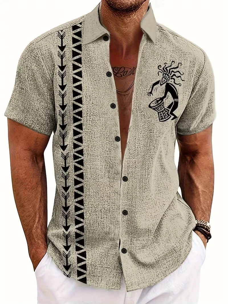 Vintage Traditional Ethnic Style Print Short Sleeve Shirt For Men Button Down Casual Men Women Africa Pattern Men's Daily Camisa
Vintage Traditional Ethnic Style Print Short Sleeve Shirt For Men Button Down Casual Men Women Africa Pattern Men's Daily Camisa