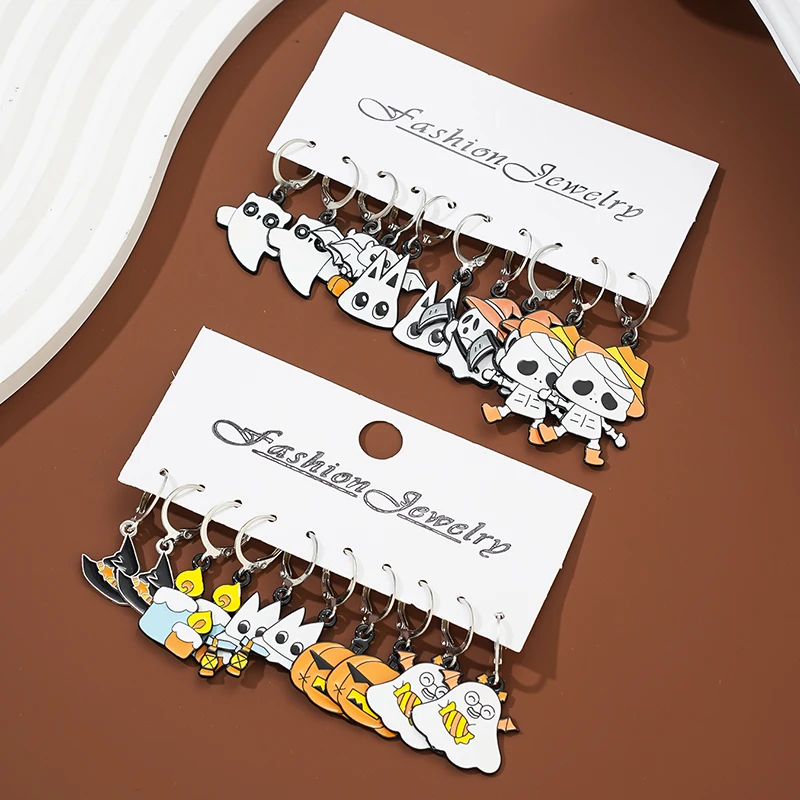 Halloween Black Drip Earrings Set Cute Pumpkin Skull Ghost Kitten Cartoon Spooky Gothic Trendy Women Accessories
Halloween Black Drip Earrings Set Cute Pumpkin Skull Ghost Kitten Cartoon Spooky Gothic Trendy Women Accessories