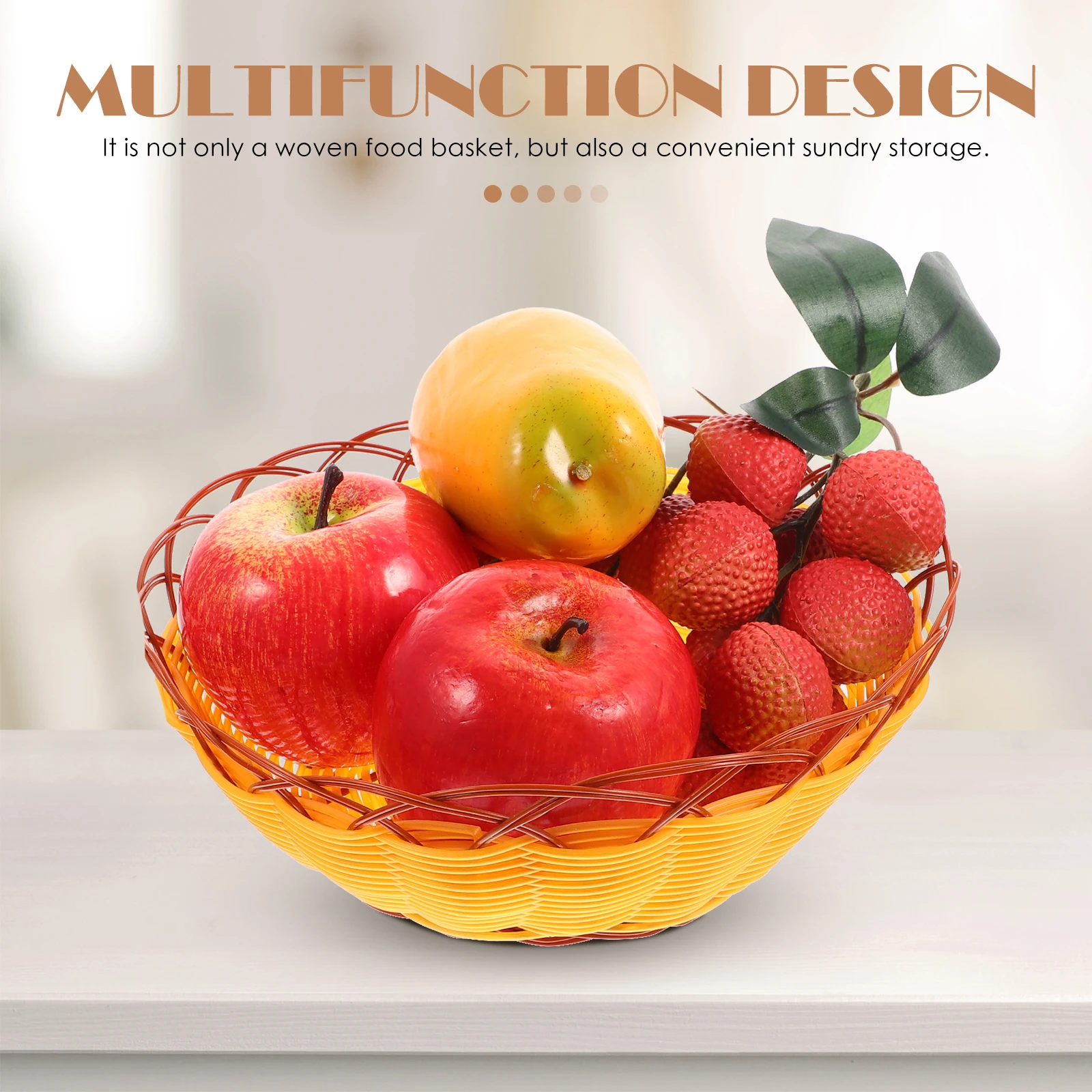 4pcs Storage Basket Woven Fruit Small Fried Food Wicker Bread Vegetable Pp Imitation Rattan Environmentally Friendly 
4pcs Storage Basket Woven Fruit Small Fried Food Wicker Bread Vegetable Pp Imitation Rattan Environmentally Friendly