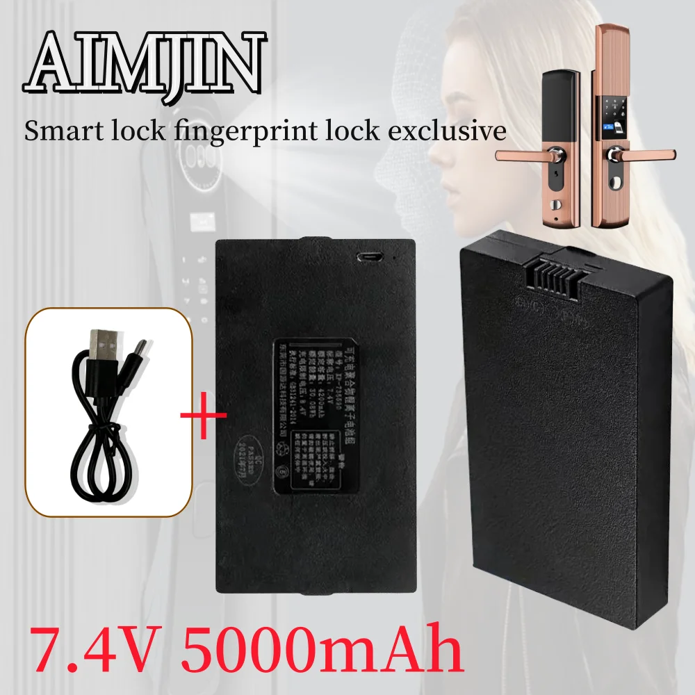 7.4V 5000mAh Rechargeable Lithium polymer battery Suitable for Xiaomi Smart Password Face Fingerprint Recognition Door Lock
7.4V 5000mAh Rechargeable Lithium polymer battery Suitable for Xiaomi Smart Password Face Fingerprint Recognition Door Lock