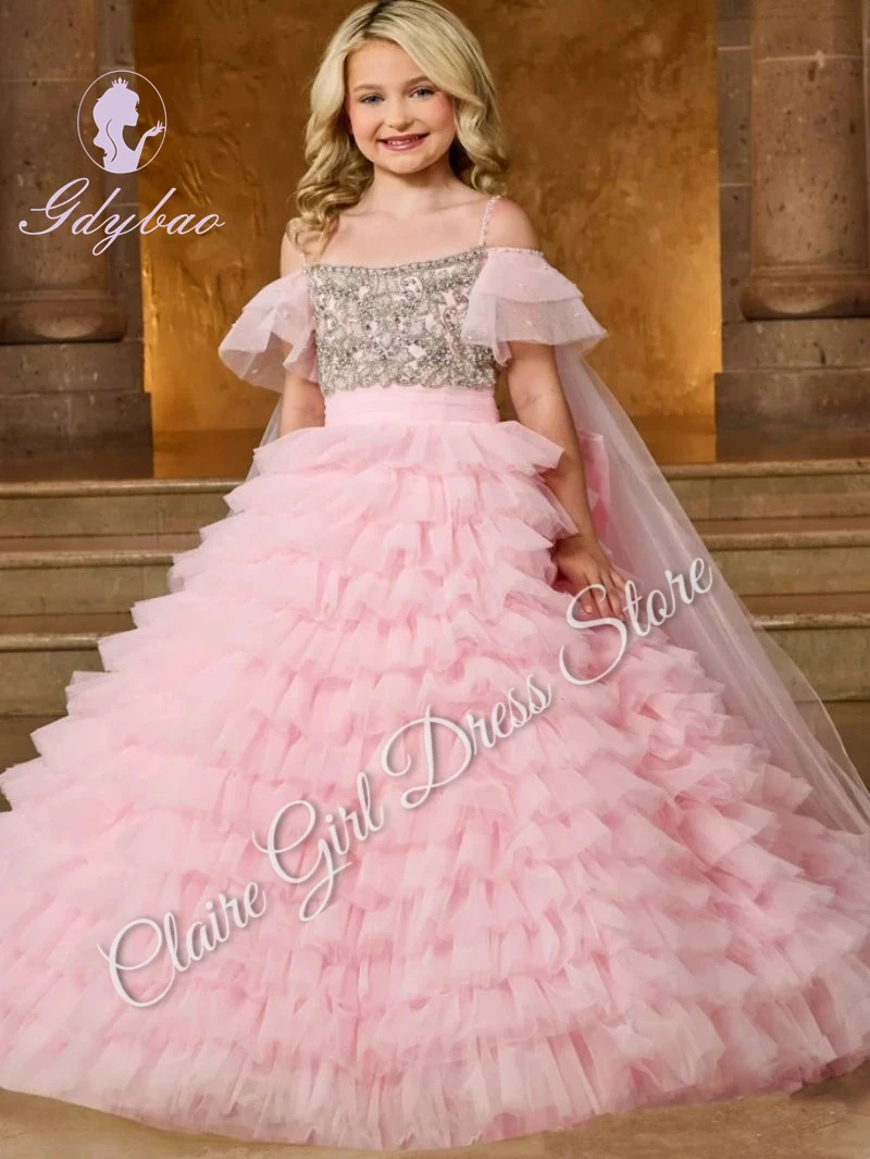 Pink Layered Pageant Flower Girl Dress For Wedding Suspenders Tulle Puffy Princess Kids Birthday First Communion Gown
Pink Layered Pageant Flower Girl Dress For Wedding Suspenders Tulle Puffy Princess Kids Birthday First Communion Gown