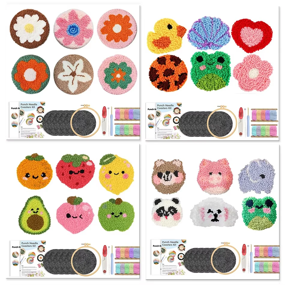 6pcs Craft Punch Needle Coaster Kit for Beginners Adults Animal Flower Punch Needling Coaster DIY Embroidery for Mom Gift
6pcs Craft Punch Needle Coaster Kit for Beginners Adults Animal Flower Punch Needling Coaster DIY Embroidery for Mom Gift