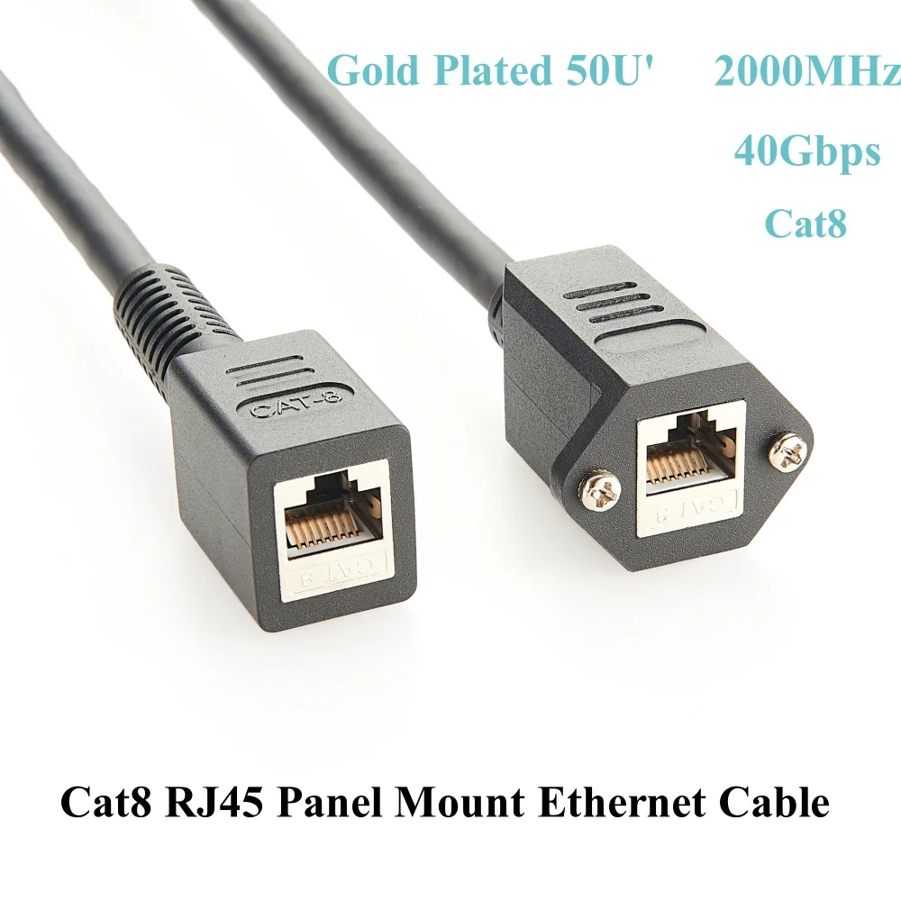 Cat8 RJ45 LAN Ethernet Patch Cord Cable, High Speed RJ45 Female to Female Screw Flange Panel Chassis Mount Ethernet Cable 40Gbps
Cat8 RJ45 LAN Ethernet Patch Cord Cable, High Speed RJ45 Female to Female Screw Flange Panel Chassis Mount Ethernet Cable 40Gbps