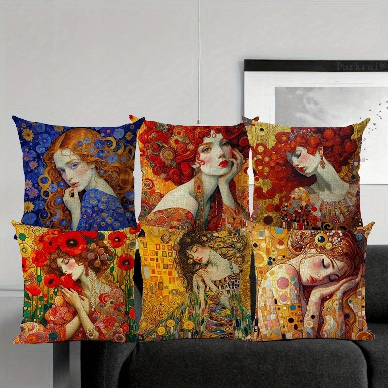 Gustav Klimt Style Art Throw Pillow Cover, Vintage Woman Painting Cushion Case for Home Decor
Gustav Klimt Style Art Throw Pillow Cover, Vintage Woman Painting Cushion Case for Home Decor