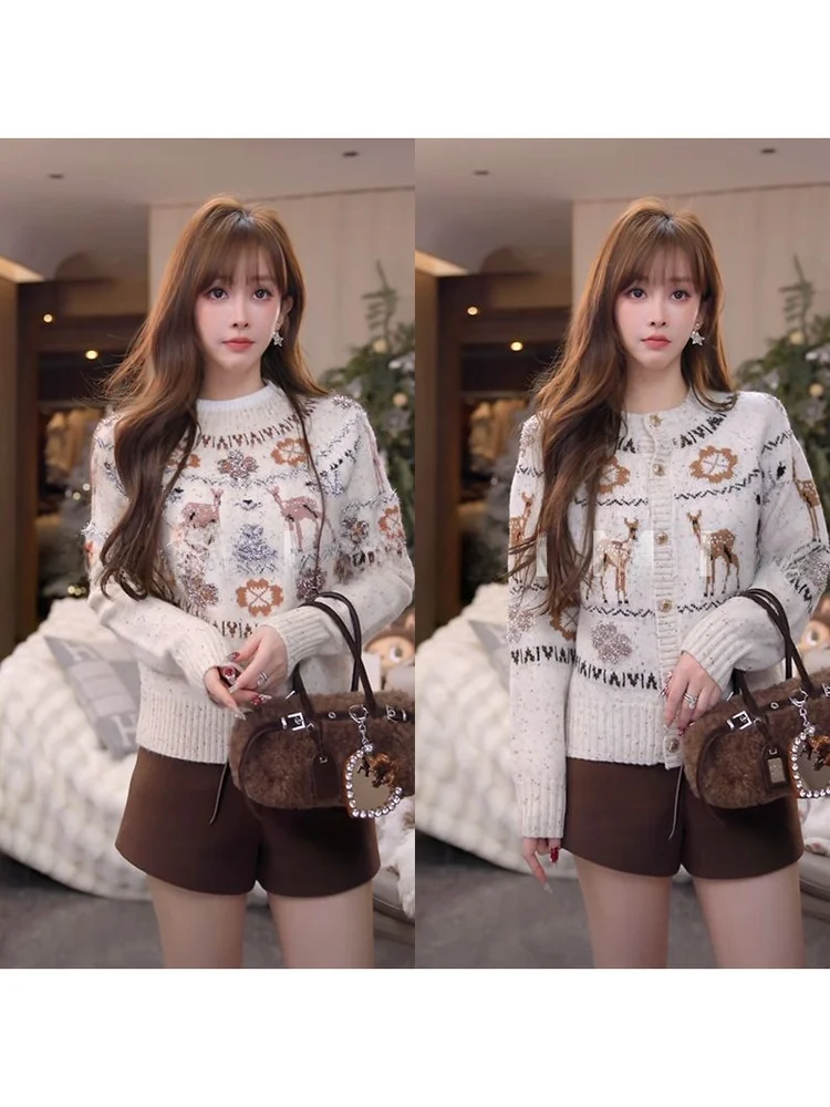 Limited Edition Fair Isle Knitwear Sweater Women's Wool Embroidered Open Cardigan Nordic Winter Sle Vintage Faion
Limited Edition Fair Isle Knitwear Sweater Women's Wool Embroidered Open Cardigan Nordic Winter Sle Vintage Faion