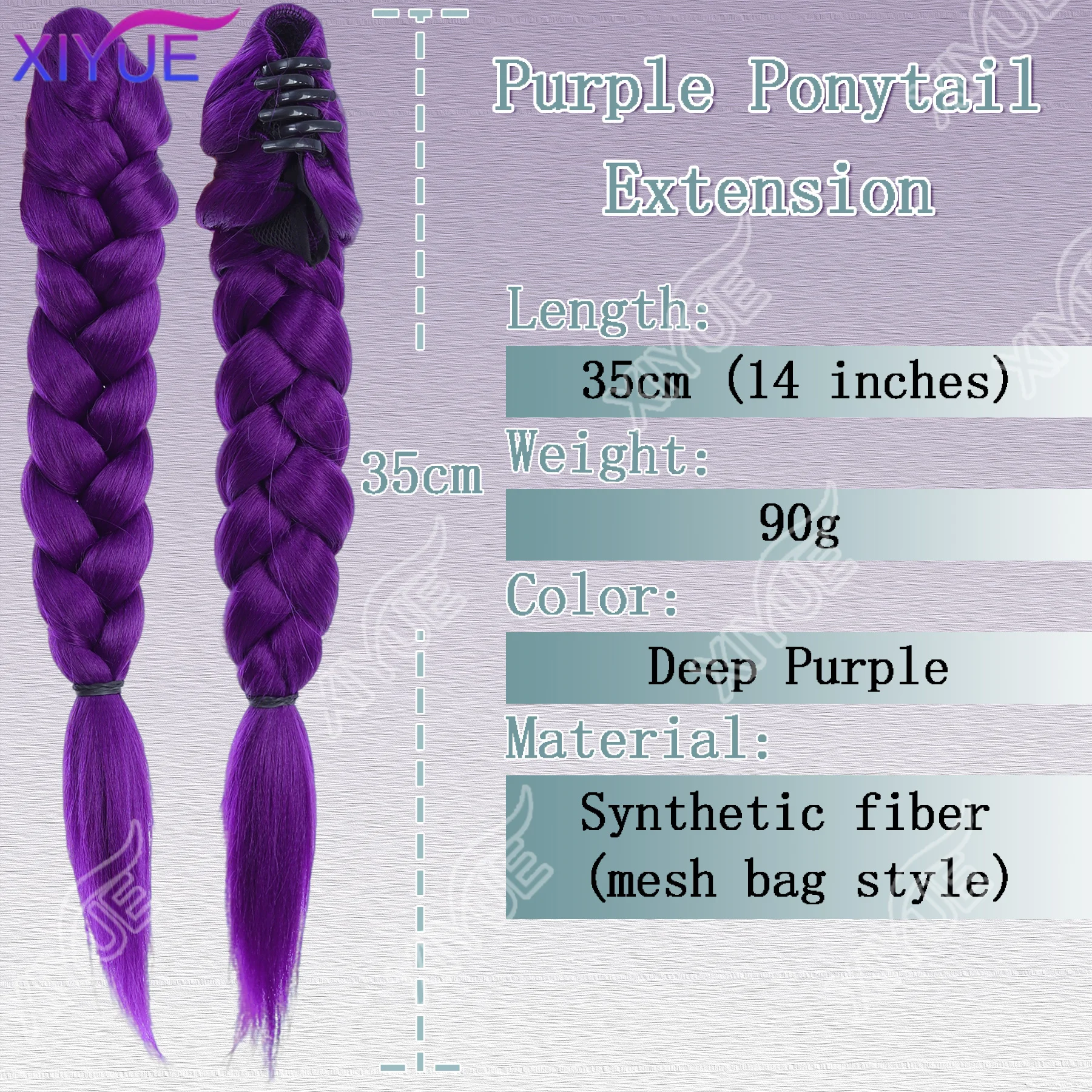 XIYUE SYNTHETIC CLAW CLIP ON BRAIDED PONYTAIL EXTENSION HANDMADE BRAIDS PONY TAILS FOR WOMEN ADDS HAIR VOLUME DEEP PURPLE
XIYUE SYNTHETIC CLAW CLIP ON BRAIDED PONYTAIL EXTENSION HANDMADE BRAIDS PONY TAILS FOR WOMEN ADDS HAIR VOLUME DEEP PURPLE