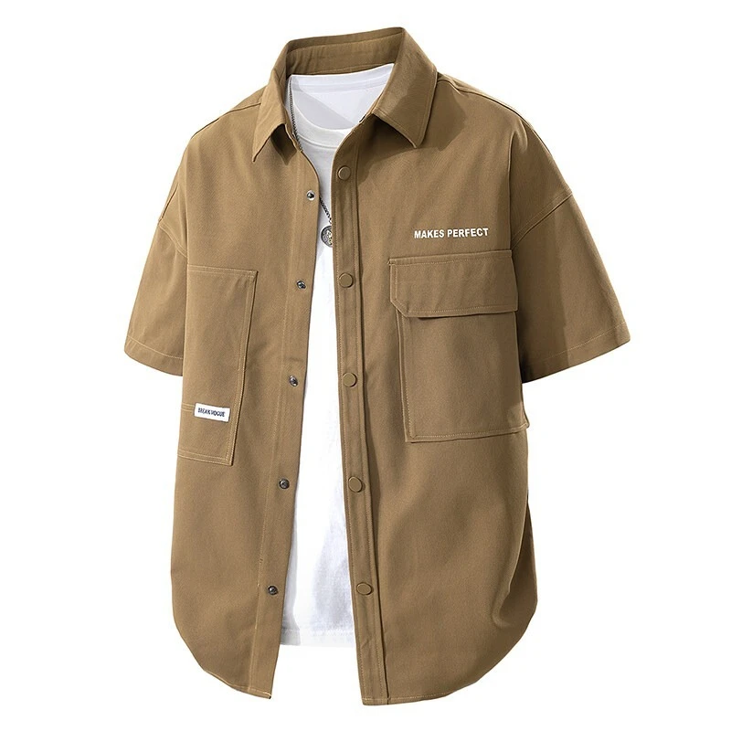 New Summer Men's Short Shirt Korean Casual Oversized Khaki Cargo Shirt Classic Retro Men Clothing Outdoor Sports Durable Top
New Summer Men's Short Shirt Korean Casual Oversized Khaki Cargo Shirt Classic Retro Men Clothing Outdoor Sports Durable Top