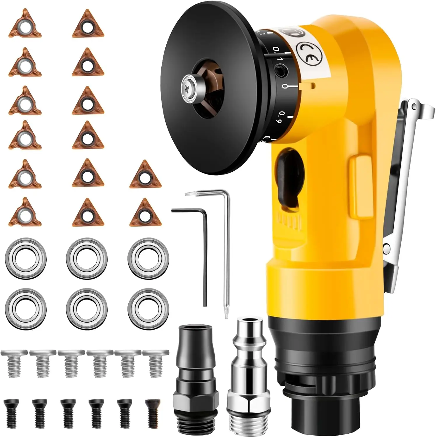 High-Speed Air Chamfer Tool, 30000 RPM with Blades for Metal, Wood, PVC Deburring and Beveling
High-Speed Air Chamfer Tool, 30000 RPM with Blades for Metal, Wood, PVC Deburring and Beveling