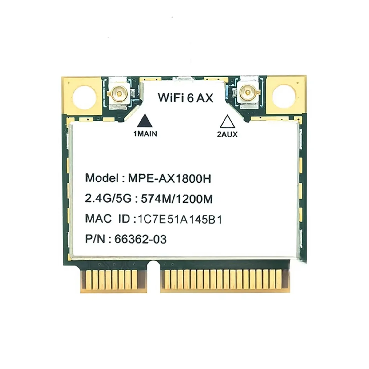 HOT!!MPE-AX1800H WiFi6 MT7921 MINI PCI-E 2.4G/5G 574Mbps/1200Mbps Gigabit Dual Band Internal Wireless Network Card BT5.2
HOT!!MPE-AX1800H WiFi6 MT7921 MINI PCI-E 2.4G/5G 574Mbps/1200Mbps Gigabit Dual Band Internal Wireless Network Card BT5.2