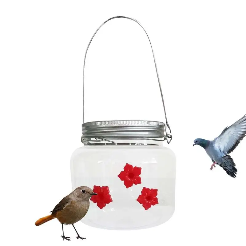 Jar Bird Feeders For Outdoors Jar Outdoor Bird Feeder Top Fill Humming Bird Feeding Station With 3 Perforated Flower Nozzles Top
Jar Bird Feeders For Outdoors Jar Outdoor Bird Feeder Top Fill Humming Bird Feeding Station With 3 Perforated Flower Nozzles Top